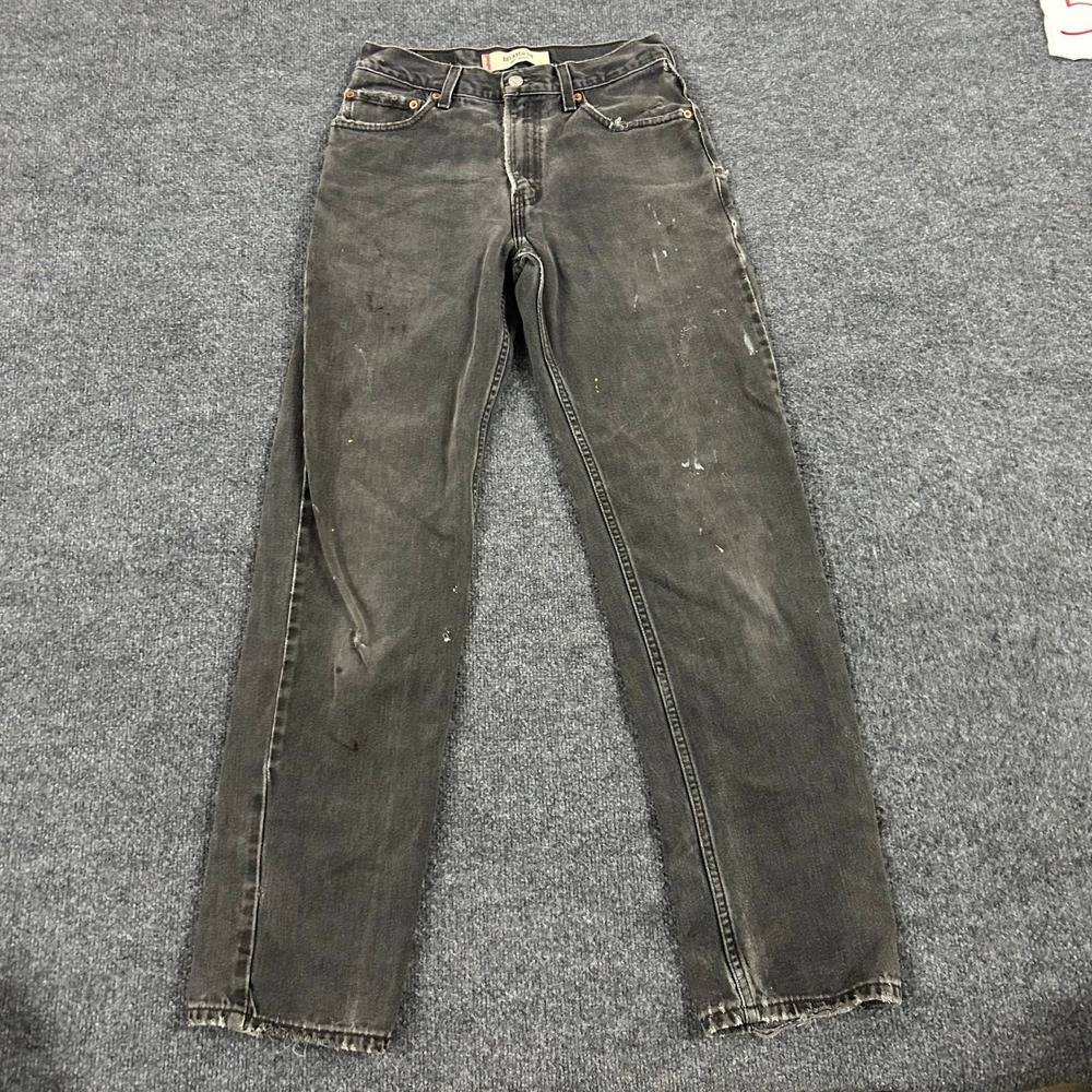 Levis Jeans Mens Size 29 Black Relaxed Fit 550 Tapered Leg Distressed Workwear